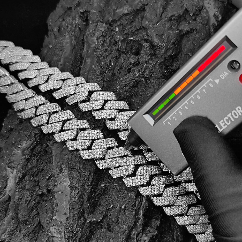 20mm Iced Cuban Link Chain Customized Luxury Miami Hip Hop Mens Cuban 925 Sterling Silver Moissanite Necklace Jewelry
