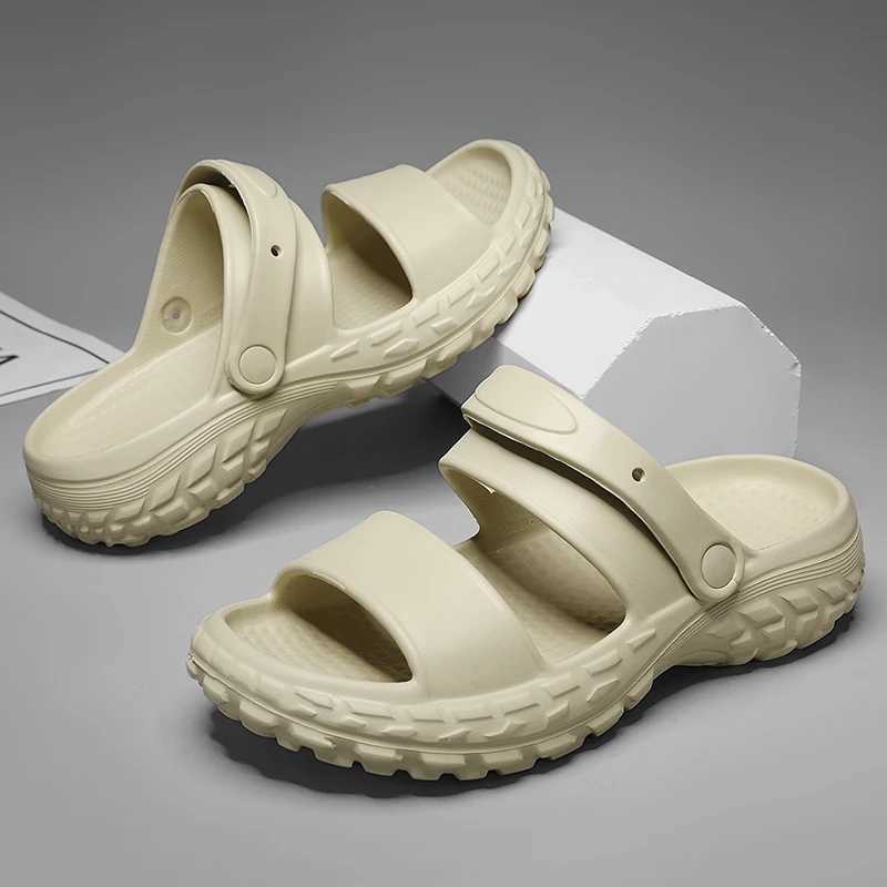 Summer mens slippers comfortable platform outdoor sandals 2024 beach flip slippers N-Slip soft slippers Y250320