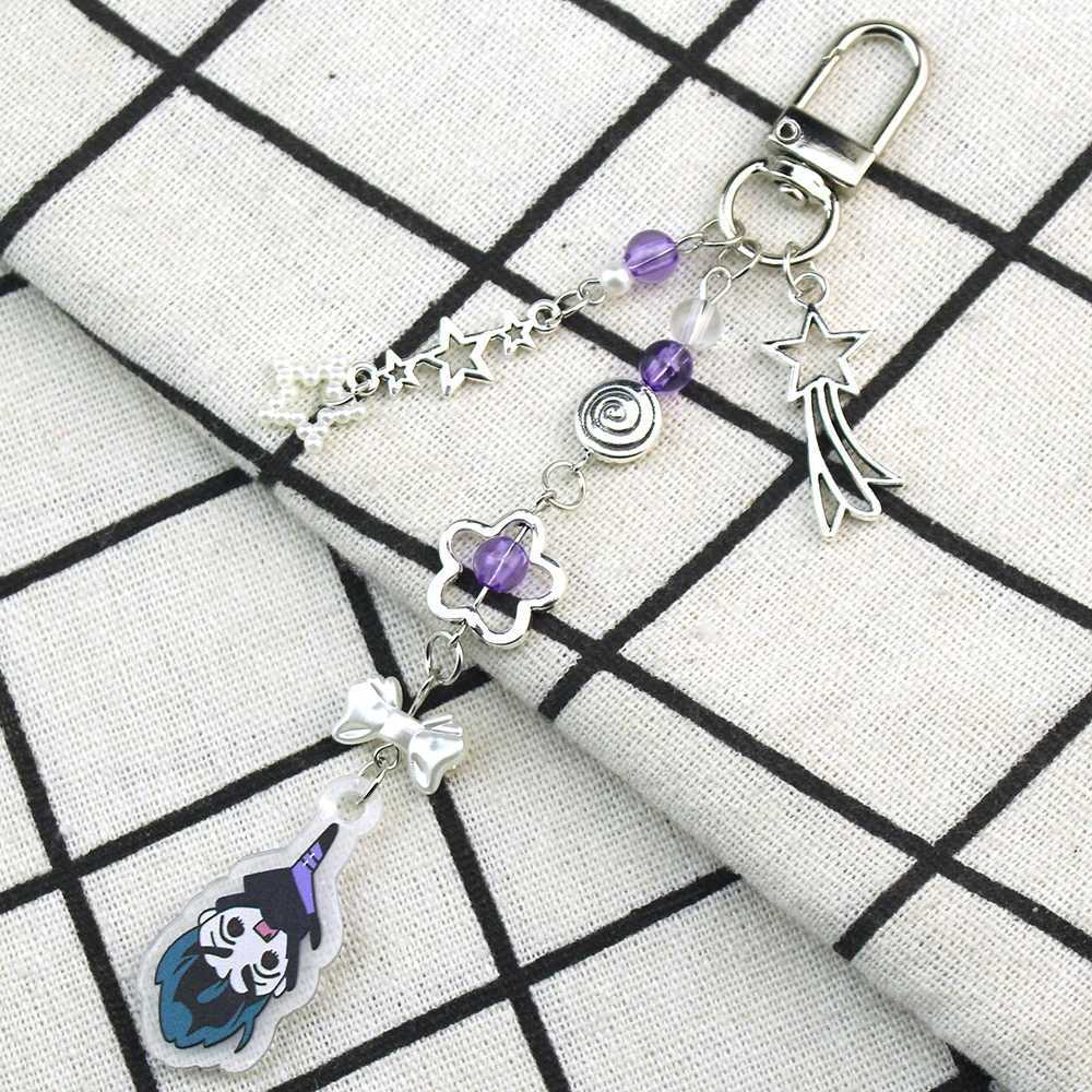 Alien Stage IVAN TILL Keychain Heart Bow Phone Charm Bead Keychain Versatile Backpack Decoration Accessories GiftsXJ250319