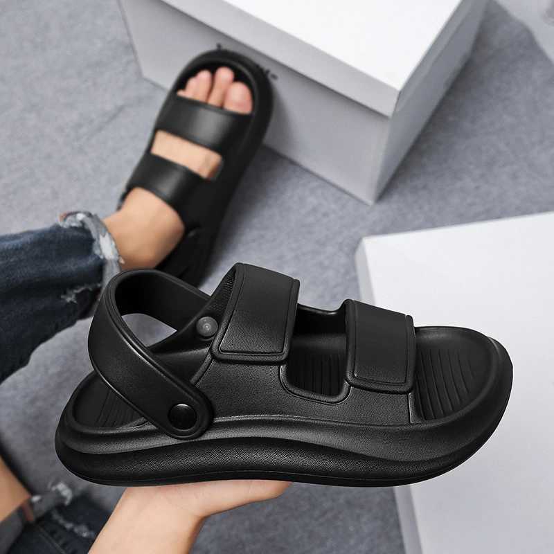 Summer Men Slippers EVA Soft Platform Slides Sneaker Borken Sandals Casual Beach Shoes Platform Designer Cfortable Slippers Y250320