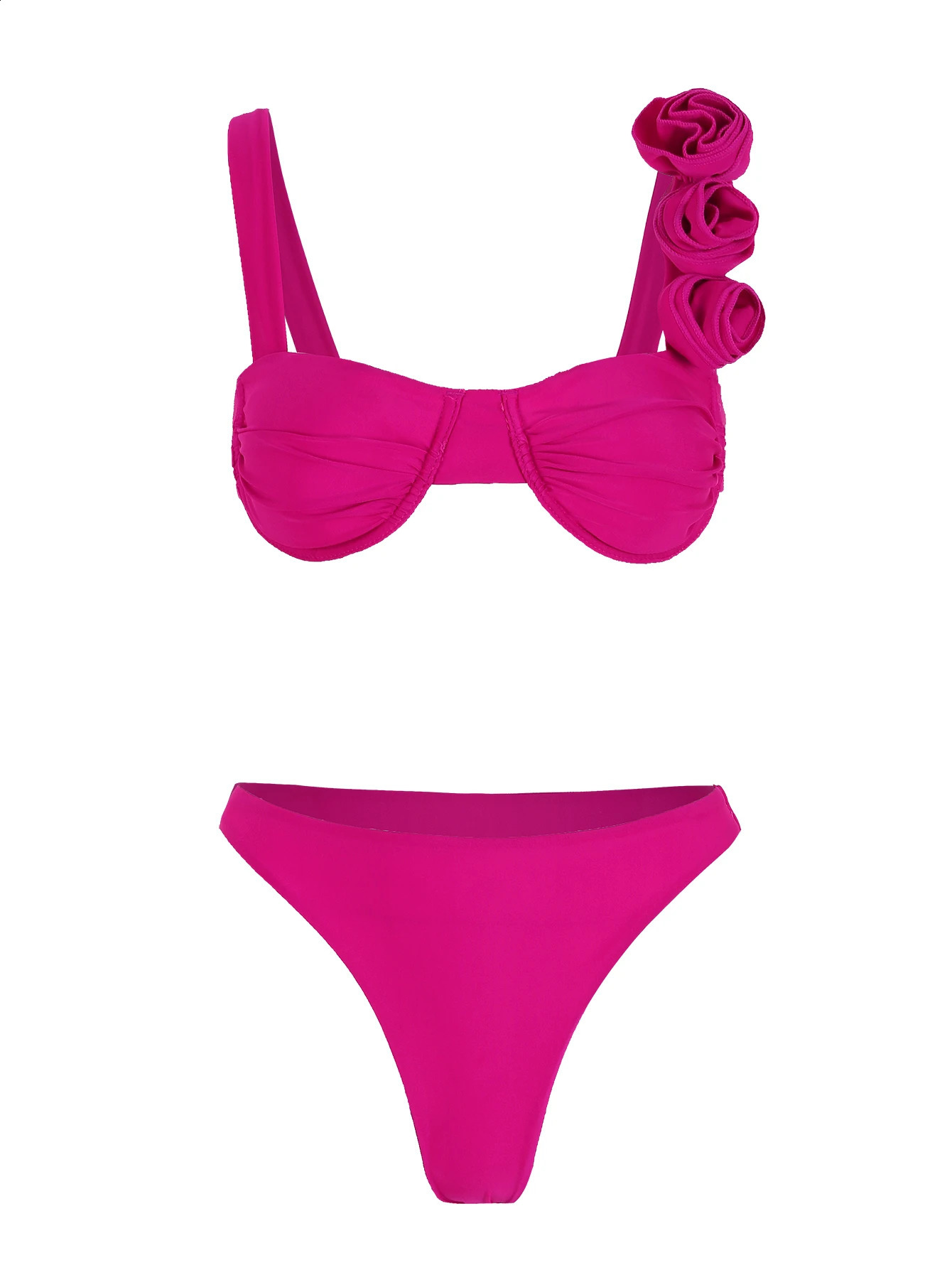 Style Flower Tassels Bikini Set With Skirt Women Three Pieces Set Swimsuit Sexy Backless Biquini Beach Wear Outfits 250314