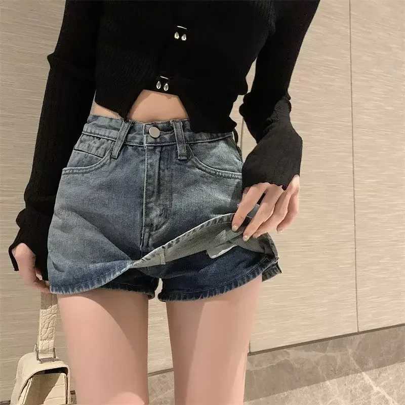 Sweet Spicy Anti-Exposure Denim Skirt Womens Spring 2025 New Hip Covering High-Waisted A-Line Slimming Shorts DressXJ250320