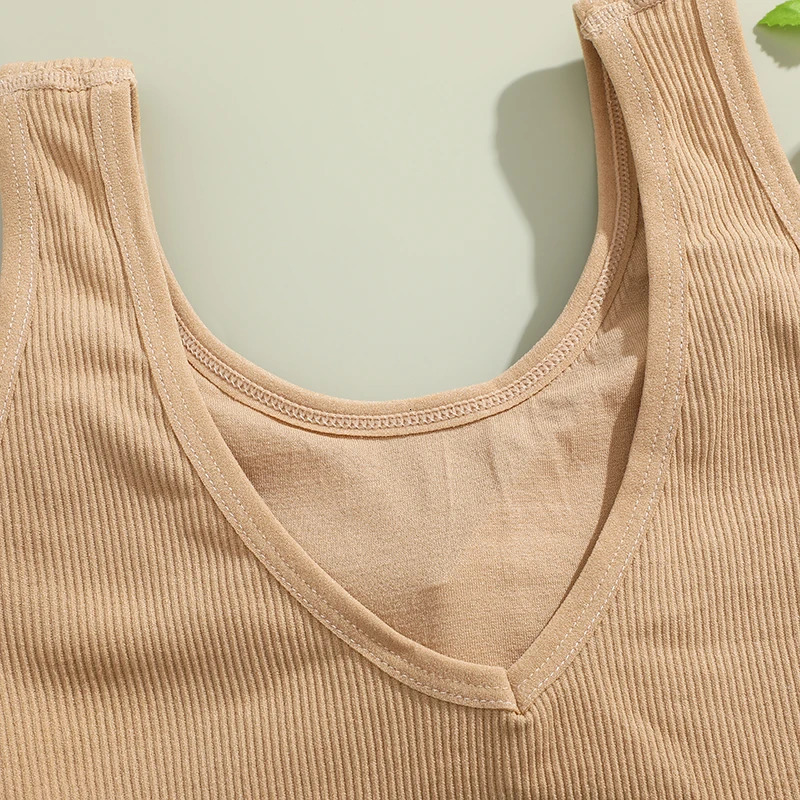 3PCS Seamless Top Bras Womens Wireless Comfortable Sleeveless Vest Padded Sleepwear U Neck Sexy Lingerie Solid Camisole Onesize 250320