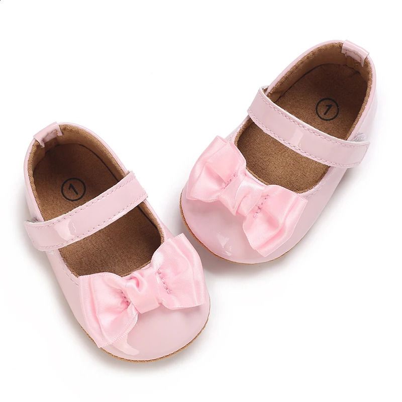 Baby Shoes Autumn Comfortable And Cute Bow Princess Style Girl Baby Walking Shoes 250319
