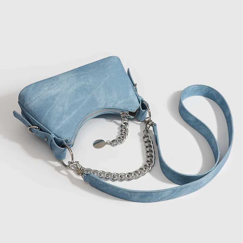 Niche Chain Cowboy Armpit Bag for Women 2024 New French Cream Handbag Versatile Shoulder Messenger Bag Tide Y250320