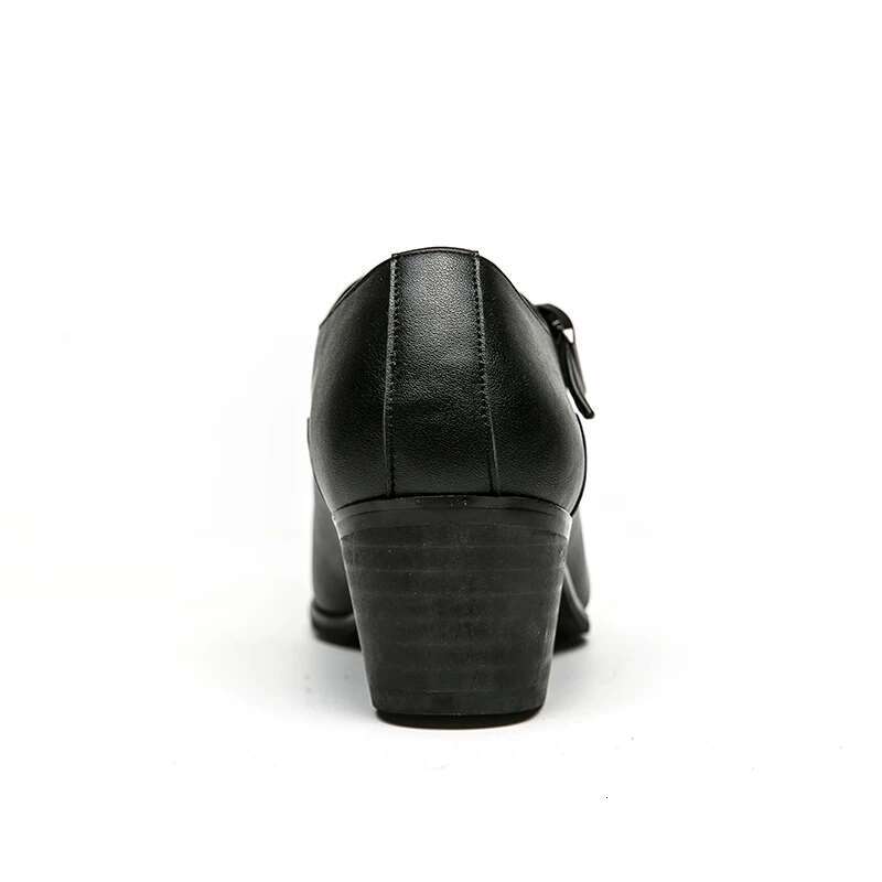 Dress Man Thick Heel Brogue Leather Wedding Party Social Shoe Male Business Casual White Platform Formal Shoes For Men