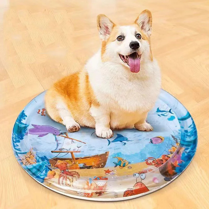 Water Sensor Gaming Pad Thickened Inflatable for Cat and Dog Pet with Fish Ocean r Cooling 250312