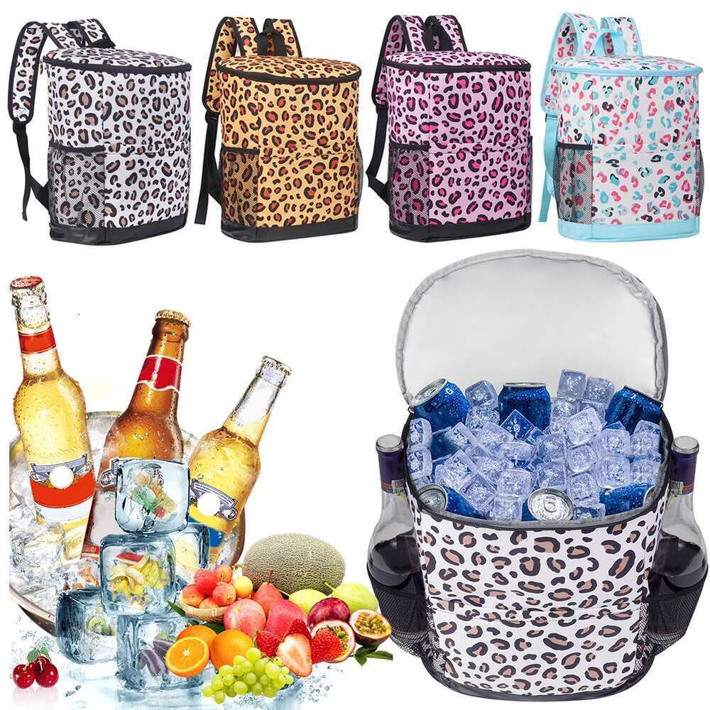 Cooler Bag Leopard Print Lunch Box Large Capacity Picnic Bags Travel Camping Backpack For Beach Hiking