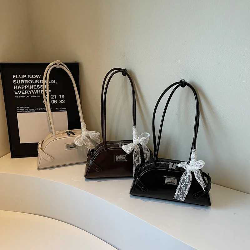 2025 Ribbon Bow PU Popular High Quality Handbag for Women Solid Color Trendy Zipper Simple Fashion Designer Shoulder Bag Y250319