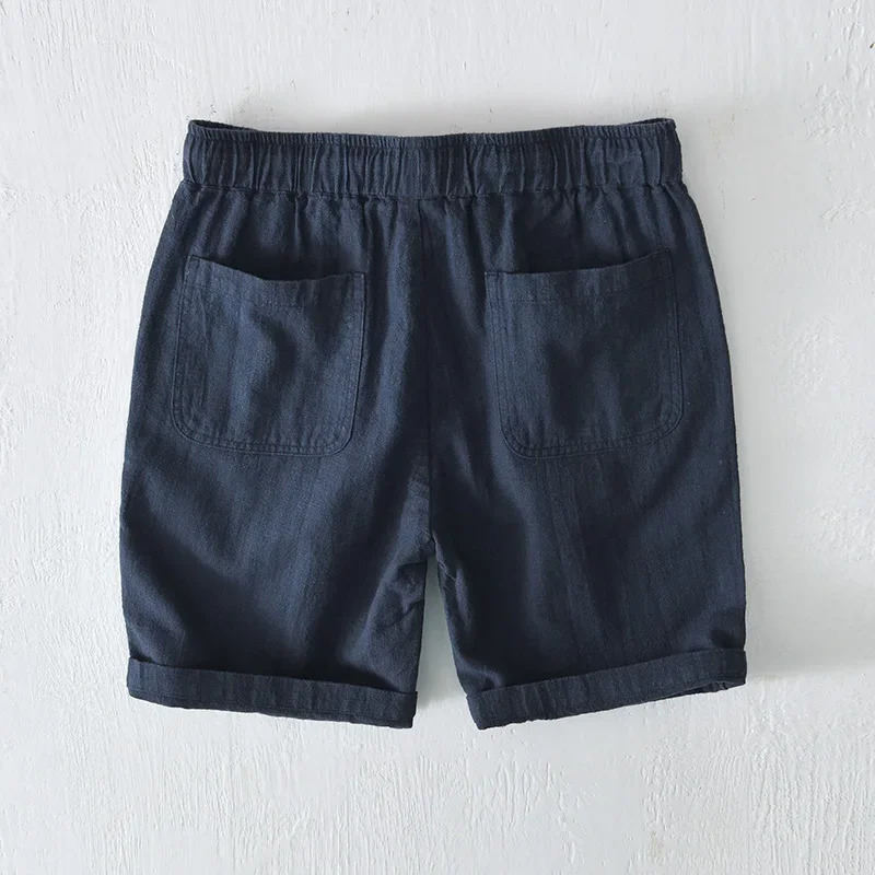 Cotton Linen Shorts Fpr Men Summer Fashion Loose Beach Holiday Shorts Man Casual Shorts Plus Size Drawstring Shorts 250320