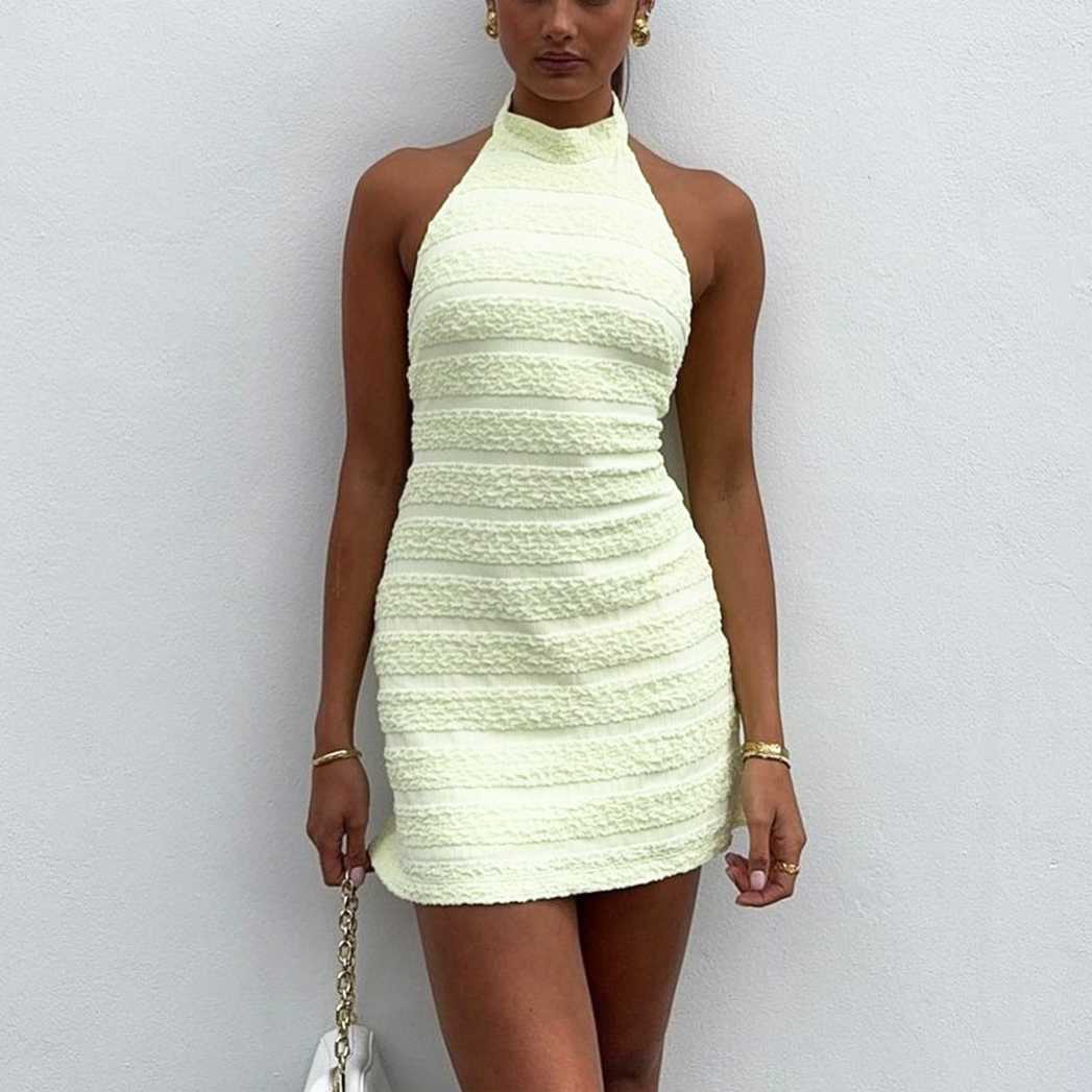 Furette Summer New Product TEMU Backless Sleeveless Hanging Neck Dress for Women 250315