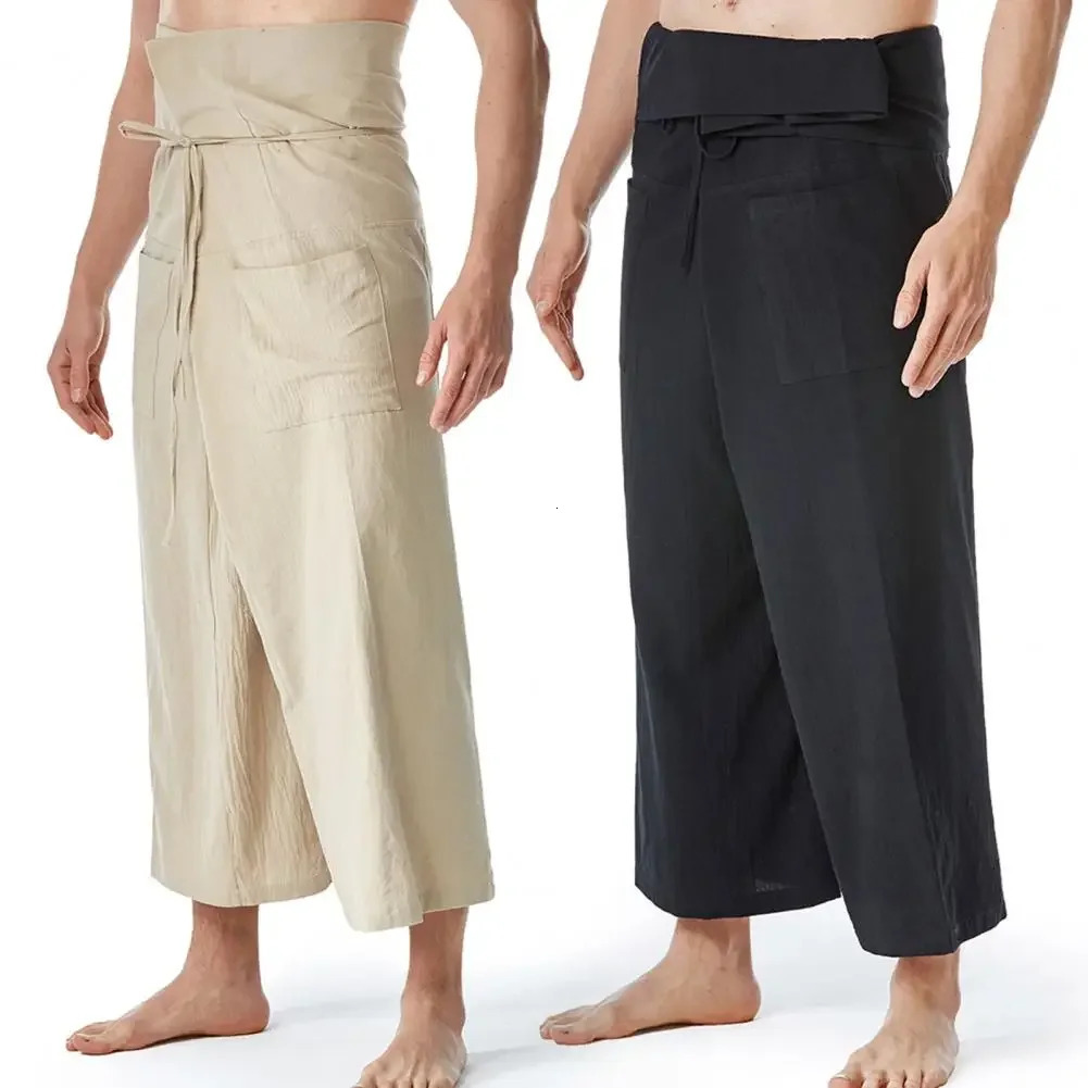Thai Fisherman Pants Breathable Martial Arts Wide Legs Trendy Loose Fit Men Yoga Trousers Daily Life men pants 250320