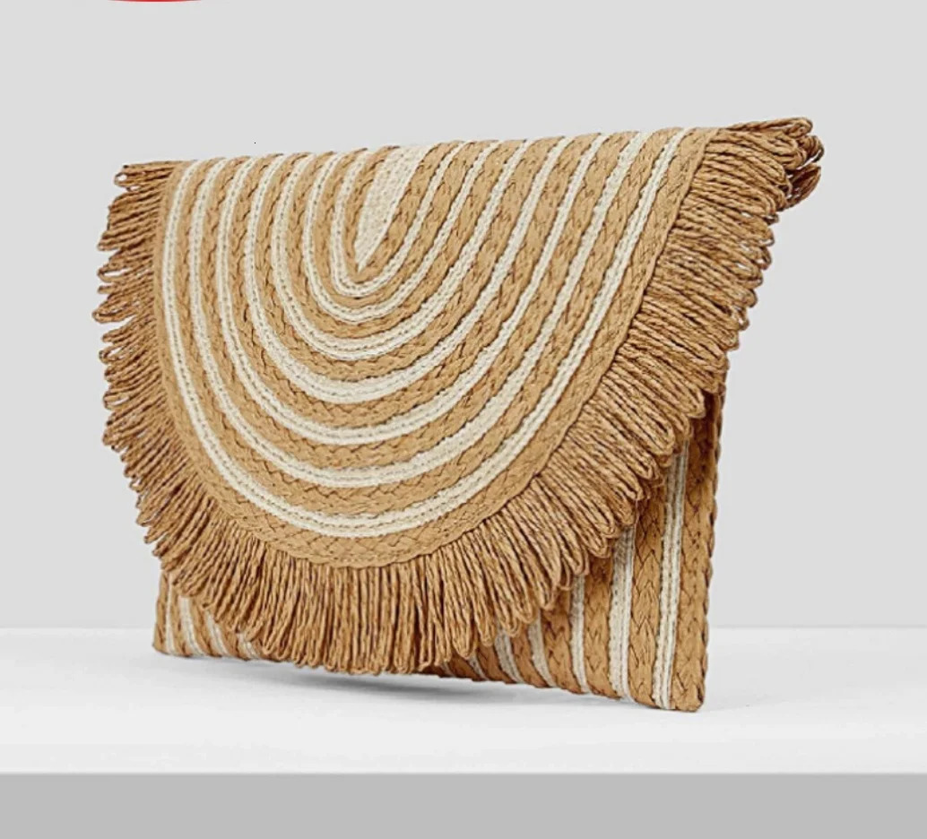 woven clutch bag exclusive striped laminated sage European and American fashionable edge 250317