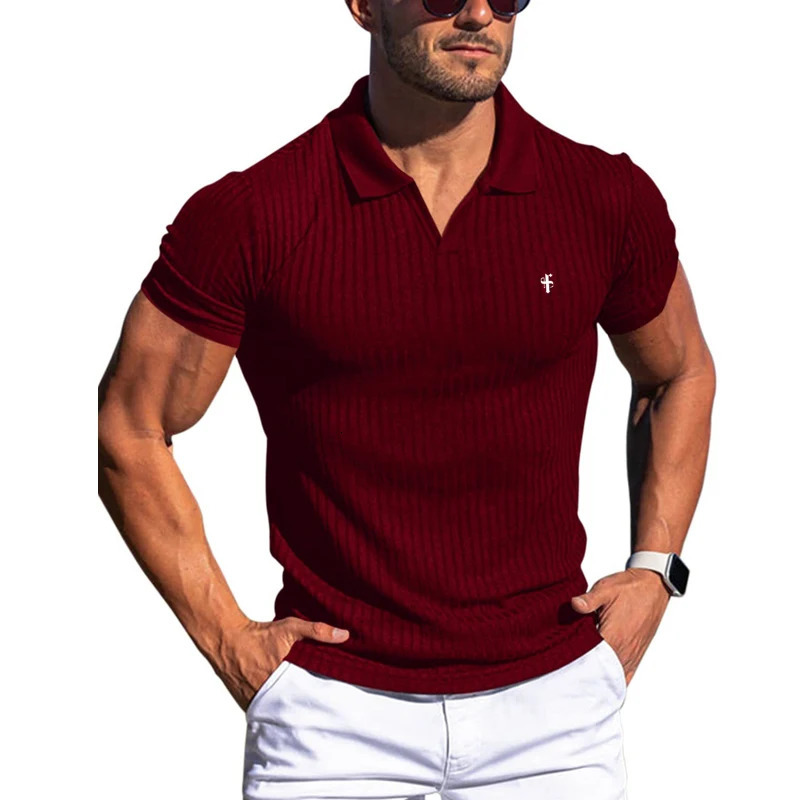 Father Sons Mens Polo Shirt Quick Drying Breathable Vneck Tshirt Summer Sports Fitness Collar Short Sleeve 250320