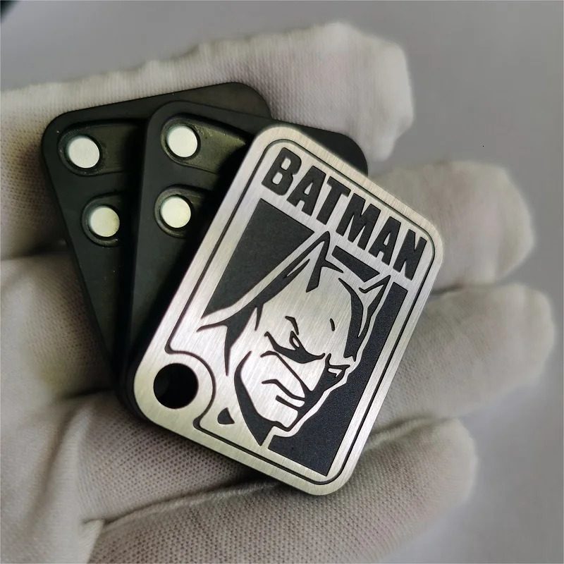 Custom Stainless steel metal Joker Magnetic Fidget push Slider EDC Haptic three layer AKQ Poker Fidget Spinner 250320