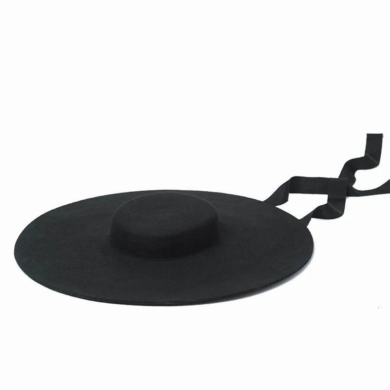 4cm hat high wool hat oversized 15cm big brim shallow top shallow top fedora hat men and women flat top hat big brim hat 250318