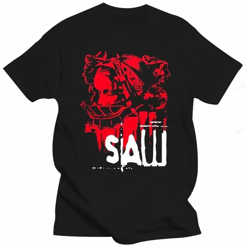 Movie SAW Horror Head Torture T Shirt Men Women Fashion Cotton T-shirt Vintage Clothes O-Neck Tees Horror Harajuku Tops 70286 250320
