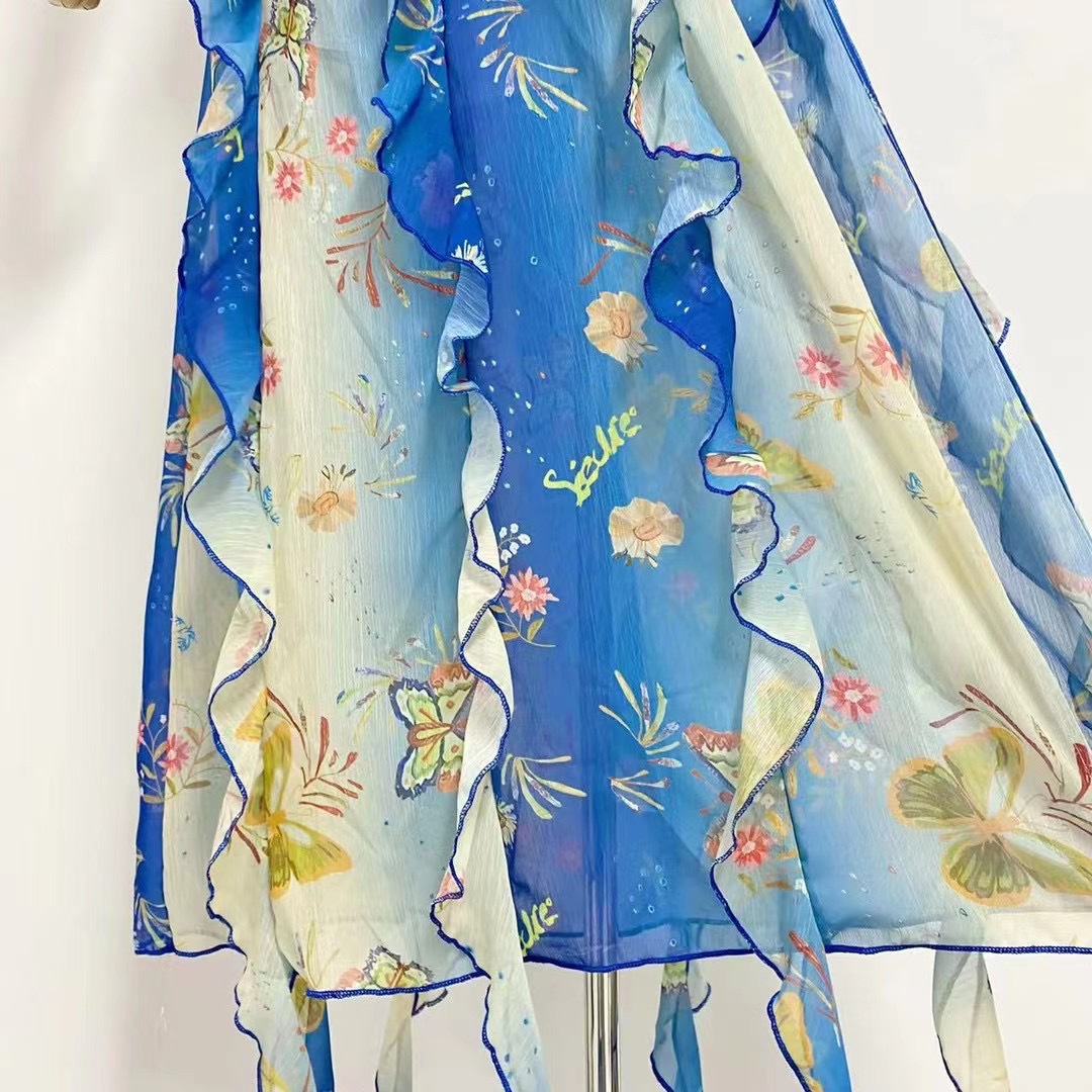 J16220 A5 Master Quality New Popular Korean Style Temperament Skirt Very Fairy French Niche Knee-Length Skirt