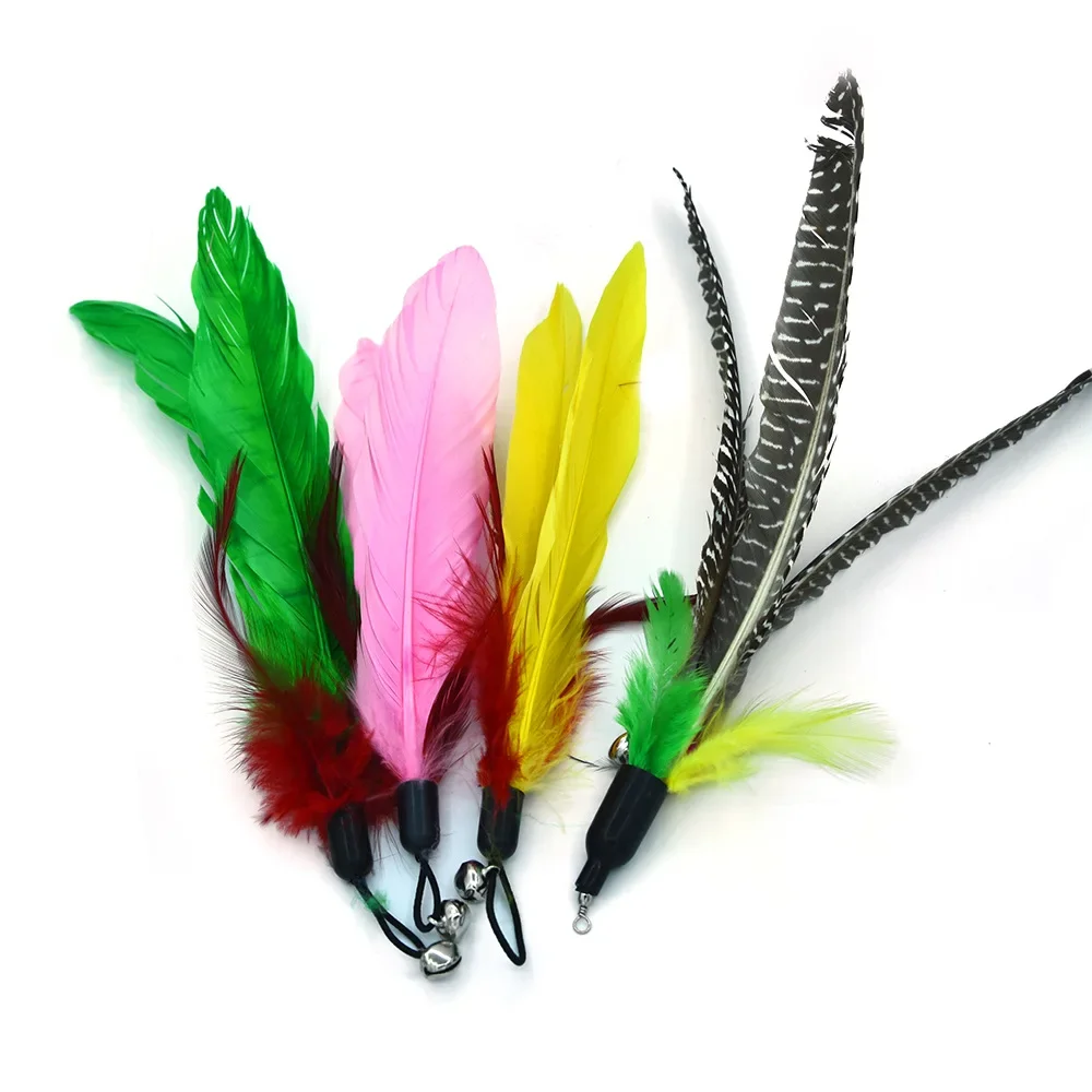 Retractable Fishing Rod Funny Cat Stick Pet Caterpillar Feather Replacement Head Cat Toy Cat Toys Interactive Pet Products