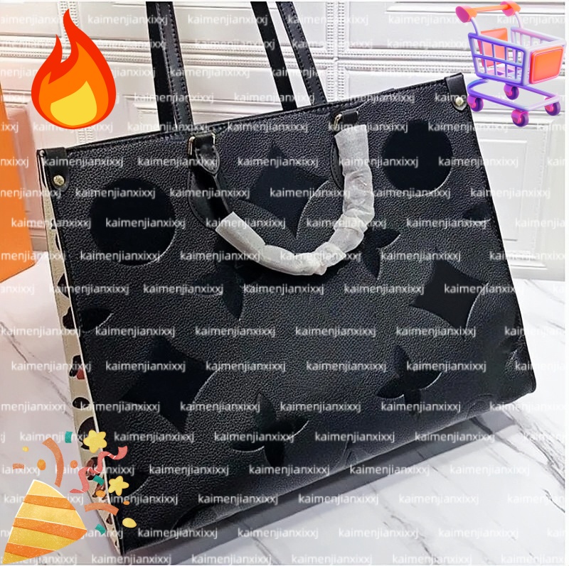 TOP Designer Bags Women Bags Handbags Embossed Flower Monograms ONTHEGO GM MM Womens Handbag Purse Tote Shoulder Female backpack ON THE GO