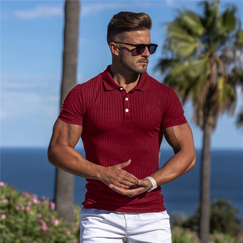 Father Sons Classic Black Ribbon Polo Shirt Short Sleeve Summer Sports and Leisure Loose Elastic Tshirt Fitness Bottom 250320