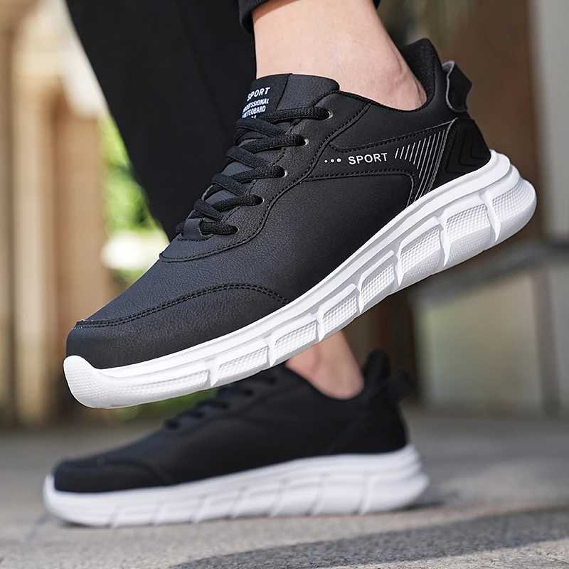 Waterproof Men Running Sneakers Wear-resistant Tennis Athletic Sport Shoes Leather Mens Casual Shoes Chaussure Hme Plus Size 48 Y250320