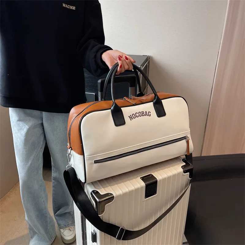 New Womens Travel Bag Multifunctional Simple and Versatile Shoulder Crossbody Hand Carry Fitness Bag PU Leather Storage Bag Y250319