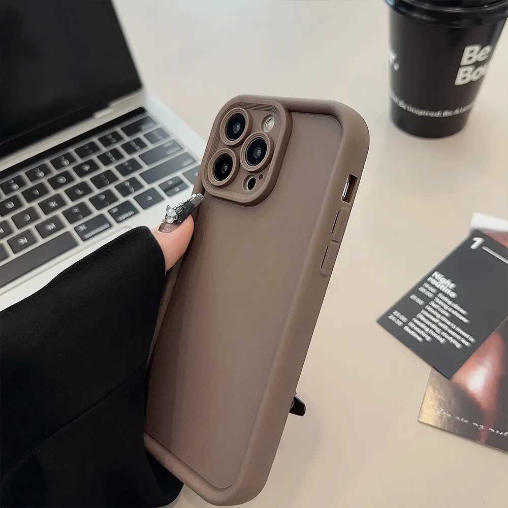 Beige brown black fashionable phone case 15 14 13 11 Pro Max Plus 7 8 SE X XR XS Max ultra-thin protective shock-absorbing coverXJ250321