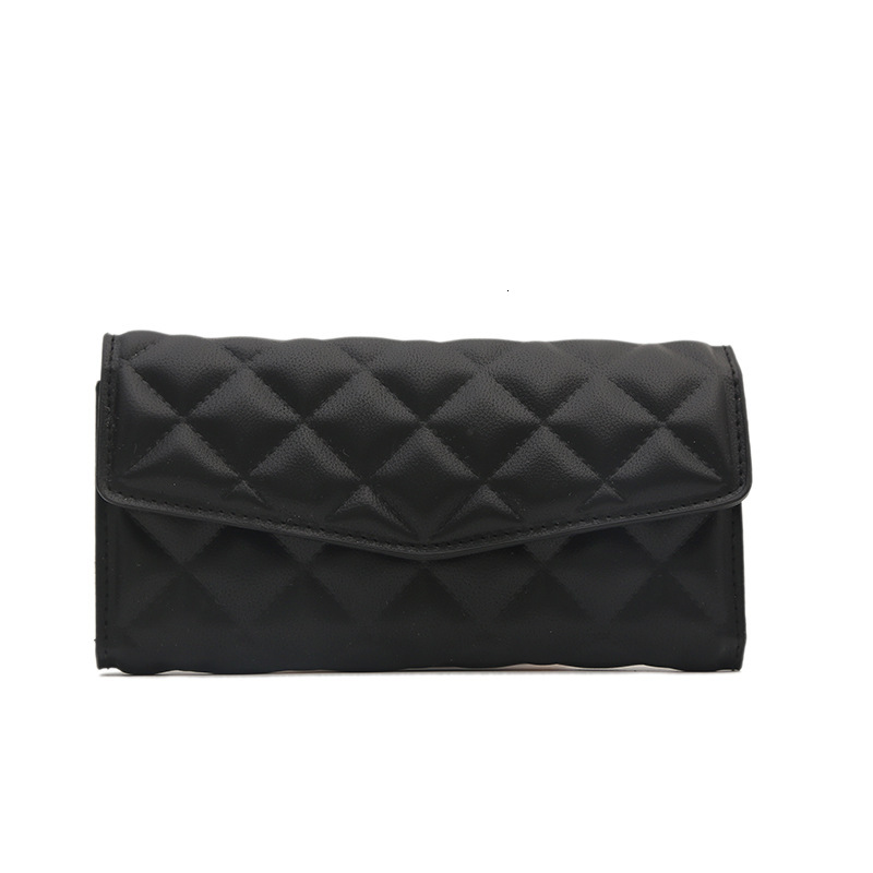 2025S Trend Designer New Card Bag Zero Wallet Fashionable Casual Diamond Grid Embroidery Thread Simple Personality Solid Color Large Capacity Handbag 