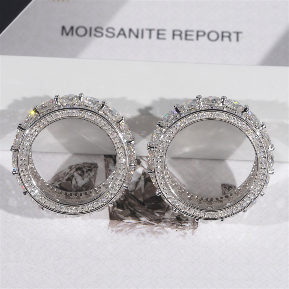 High quality 5.0mm moissanite 925 sterling silver diamond ring for men and women exquisite ring with eight hearts and eight arrows GRA