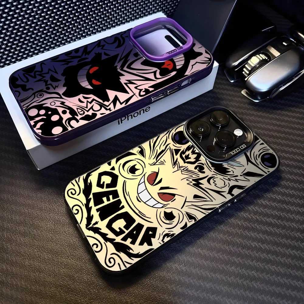 Gengar phone case 16 15 14 Plus 13 12 11 Pro Max X XS XR 8 7 matte silver hard coverXJ250321