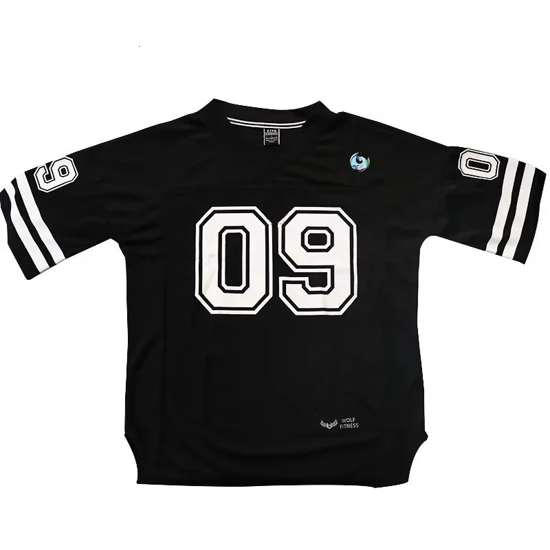 Summer Mens Football Sports Breathable Comfortable Loose TShirt Hip Hop Style Fitness Quick Drying Splicing Short Sleeve 250312