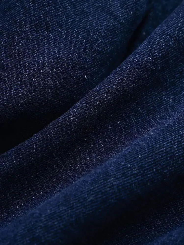 Womens Fashion Flip Pocket Decoration Short Flip Collar Slim fit denim Top Asymmetric Denim Skirt 2 Piece Set 250320