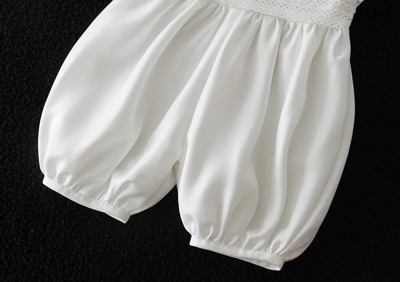 baby boy clothes white baptism baby romper set with hat turndown collar born first christmas boy birthday clothing 3-24M 250320