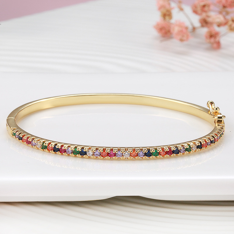 Popular simple full diamond bracelet womens fashion colorful Zircon Bracelet bracelet Jewelry