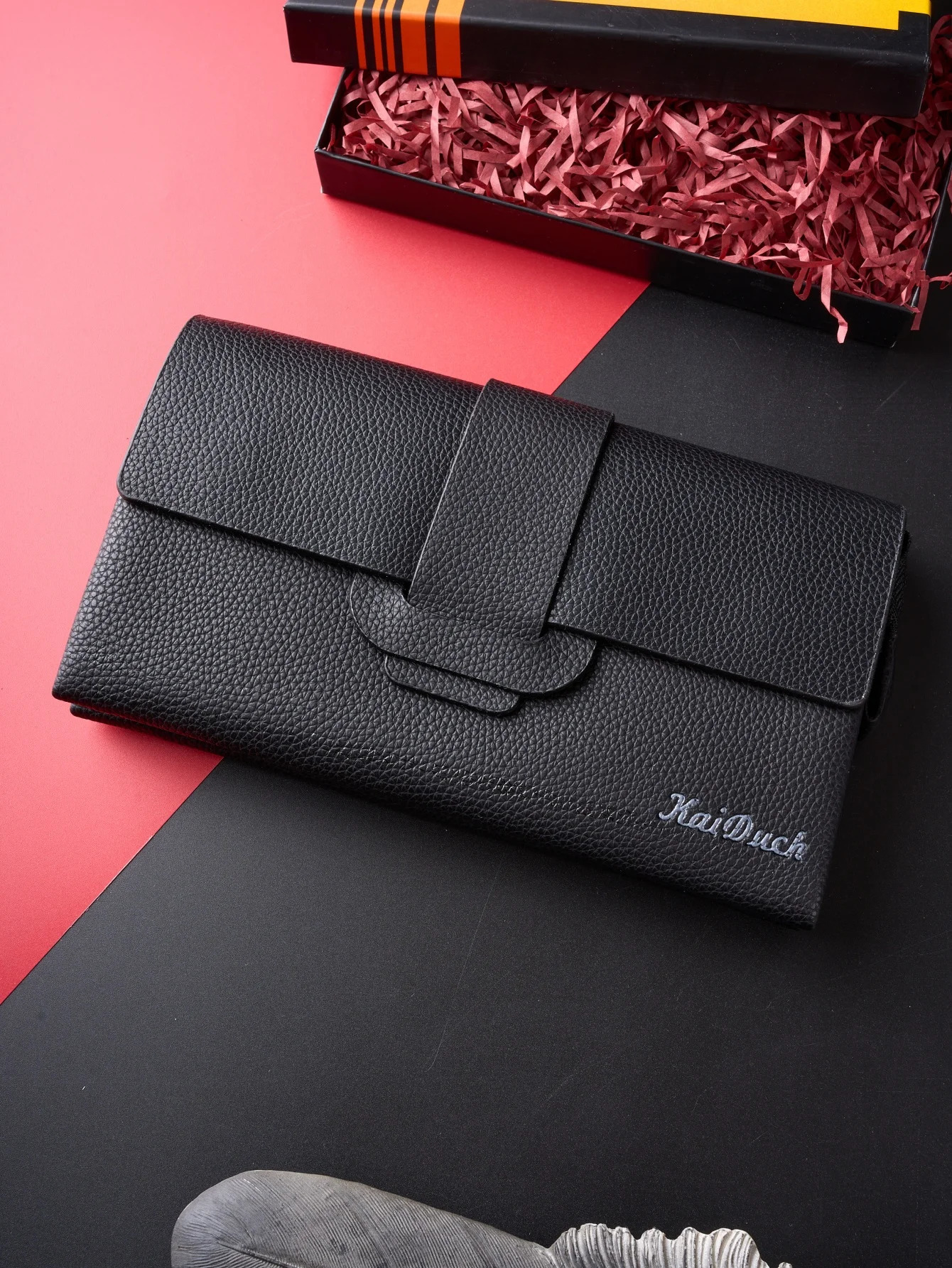 Classic solid color retro clutch simple business large capacity lightweight waterproof mens daily commuting phone bag 250317