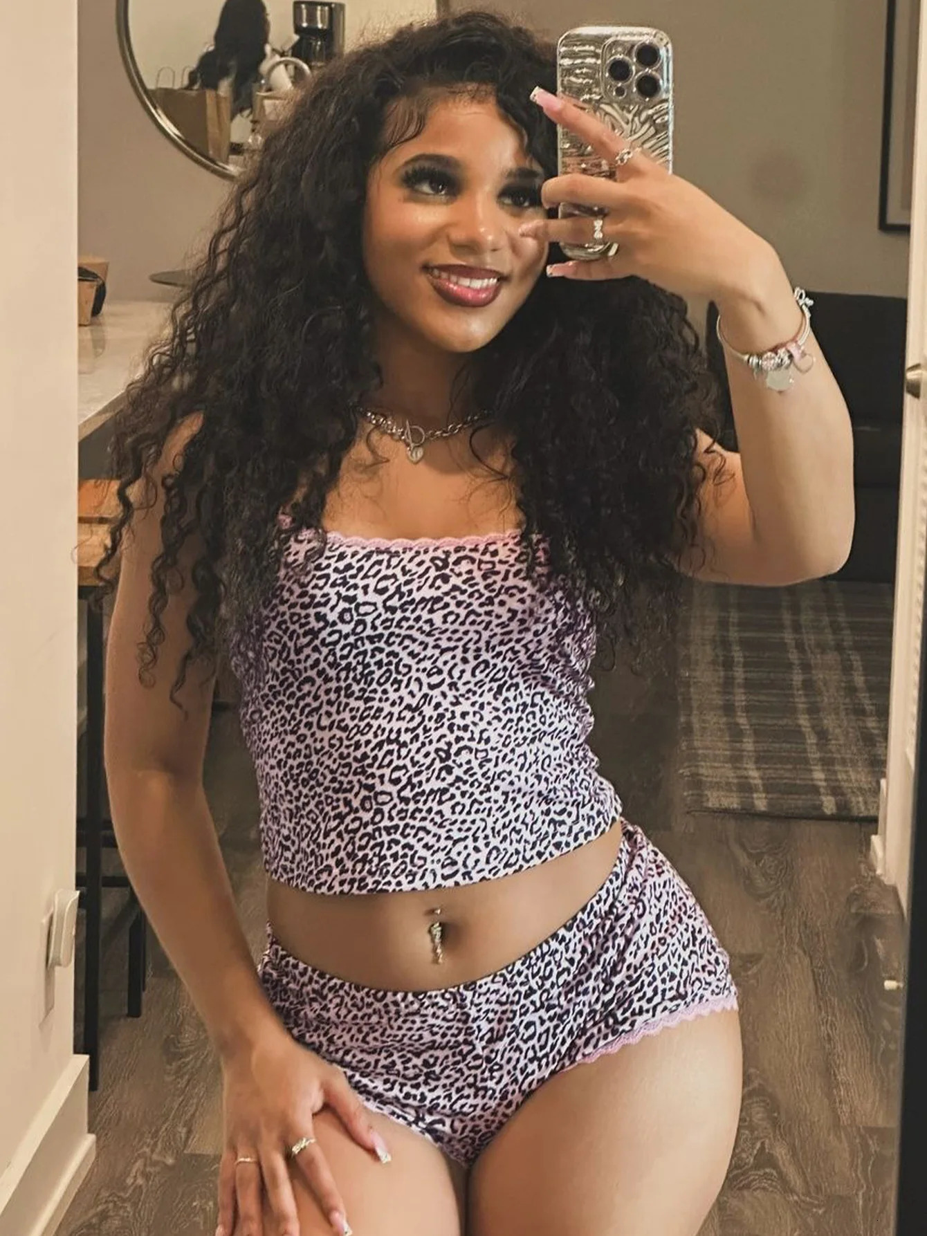 Summer Two Piece Sets Fashion Women Leopard Print Sexy Lace Tank Tops Short Pants Suit Beach Party Club Chic Streetwear 250320