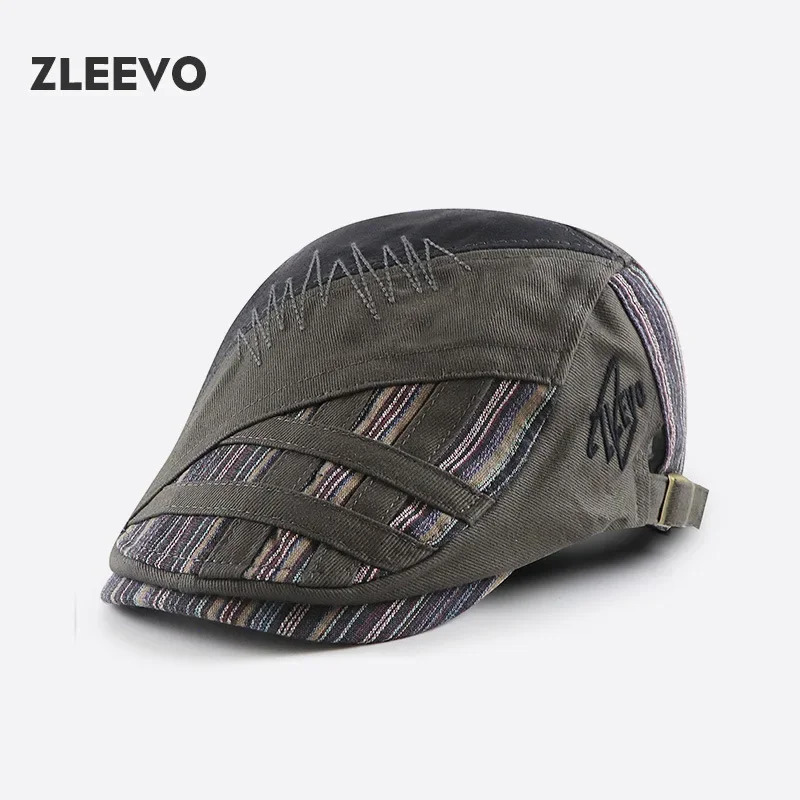 High quality baseball cap mens seasonal fashion classic cotton striped front hat summer retro style mens beret 250320