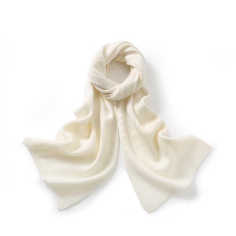 K193 100% Merino fine wool knitted scarf for men and women in autumn and winter, warm and thickened wool neck scarf