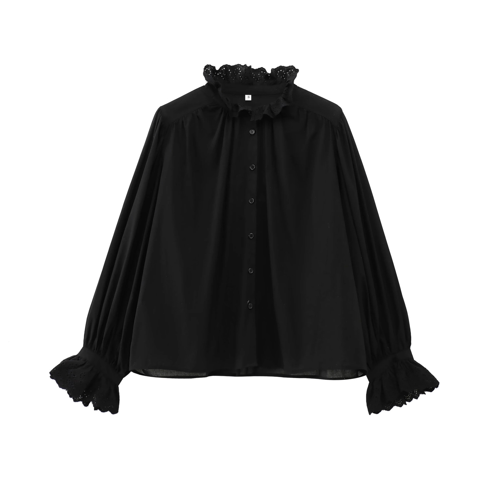 Womens embroidered shirt breathable womens clothing spring casual hollow womens shirt long sleeved top womens shirt 250320
