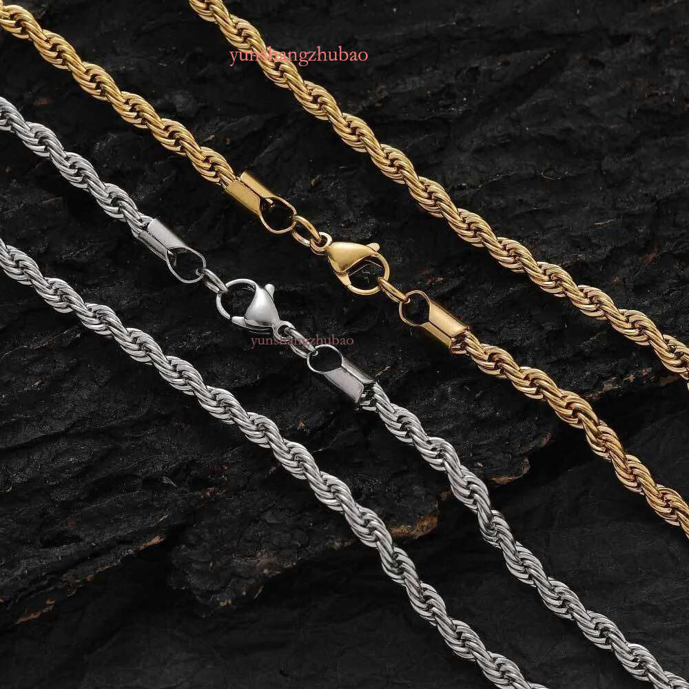 designer jewelry women gold necklace High Quality Gold Plated chain Stainless Steel Necklace For Women Men Golden rope chains gift 2-5mm