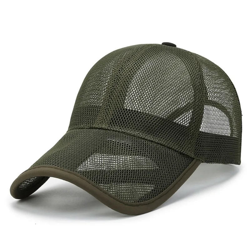 Men Women Summer Full Mesh Baseball Cap Quick Dry Cooling Sun Protection Hiking Golf Running Adjustable Hat gorras 250320
