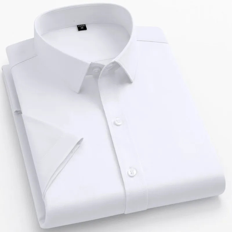 5XL Summer Shirts for Men Casual Blue Short Sleeve Button down Soft Wrinkle-Free Business Top Big Size Social Professional Work 250320