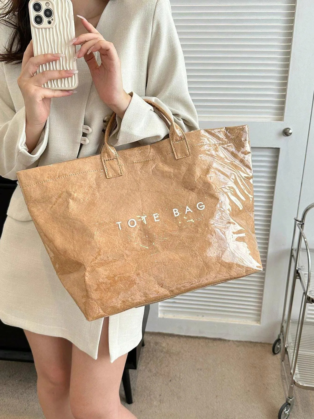 Neutral style retro casual street handbag smallest creative highquality transparent PVC waterproof shopping bag ll 250317