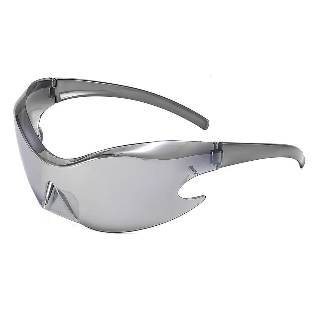 Fashion personality conjoined sunglasses frameless Y2K sports sunglasses colorful riding sunglasses 250320