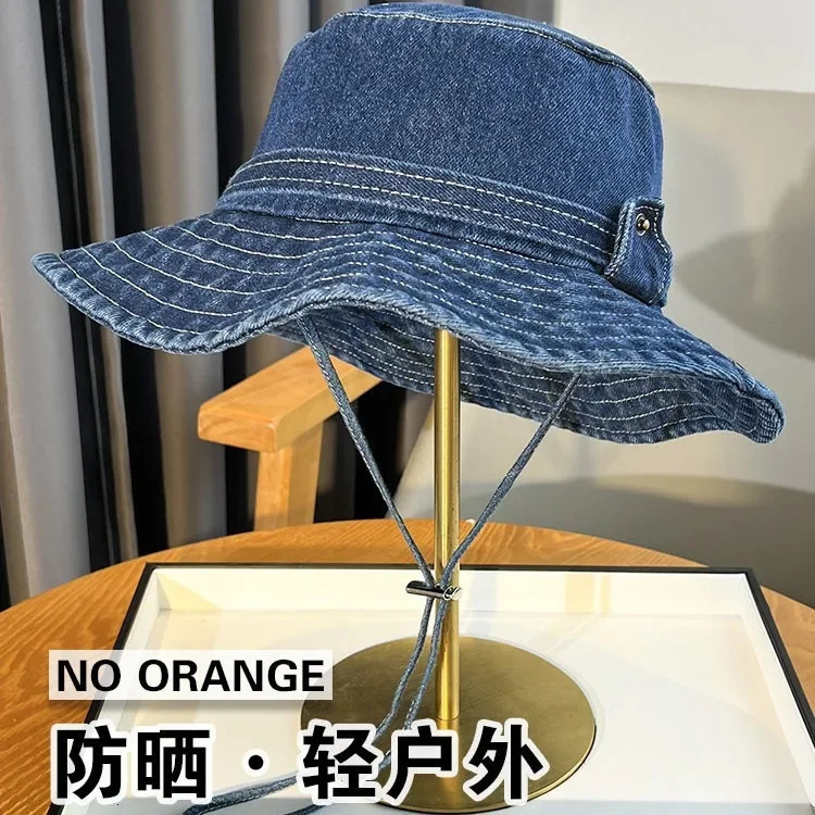 Retro washed casual fisherman hat for women Japanese Western cowboy outdoor mountain hat 250320