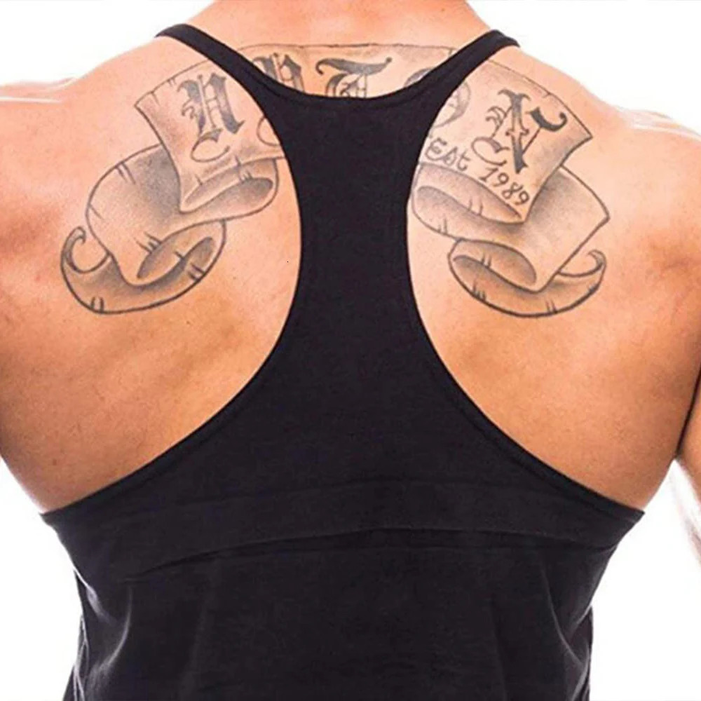 Mens Basic Solid Color Cotton Tank Tops Sleeveless Y-Back Vest Gym Muscle Training Athletic Workout Undershirt Activewear 250320