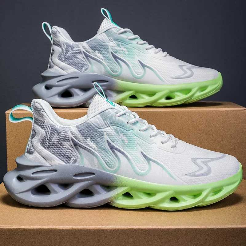 Mens Running Shoes Mesh Breathable Flat Cushioning Soft Cfortable Sneakers Outdoor Gym Trendy Casual Jogging Shoes for Men Y250320