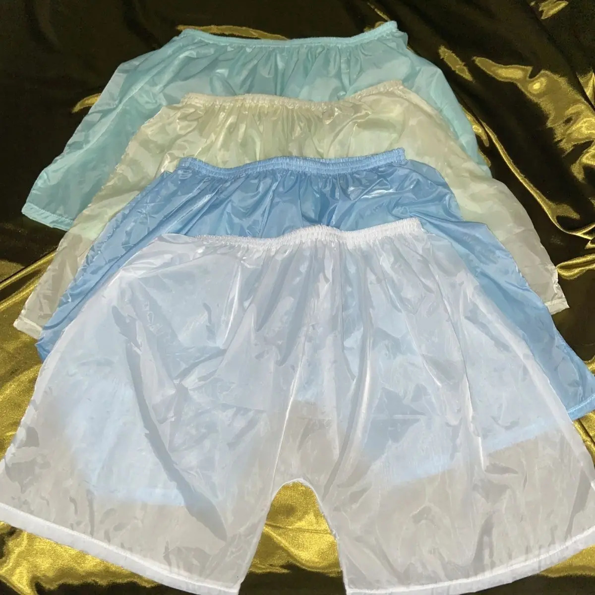 See through thin plastic seamless underwear shorts elastic mens boxing 250320