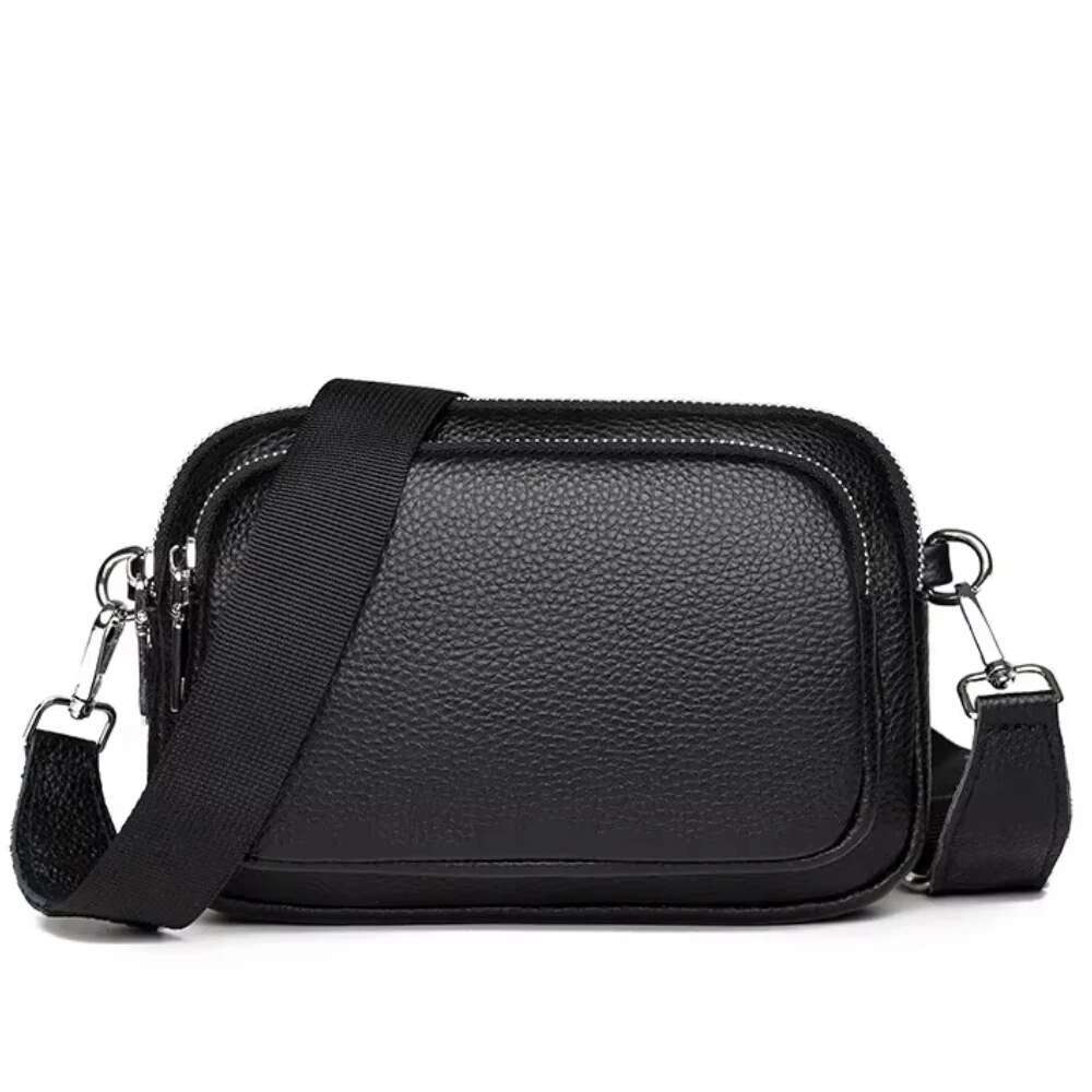 100% Genuine Leather Shoulder Bag For Women Rectangle Bags Crossbody Designer Handbag Female Solid Color Messenger 2025